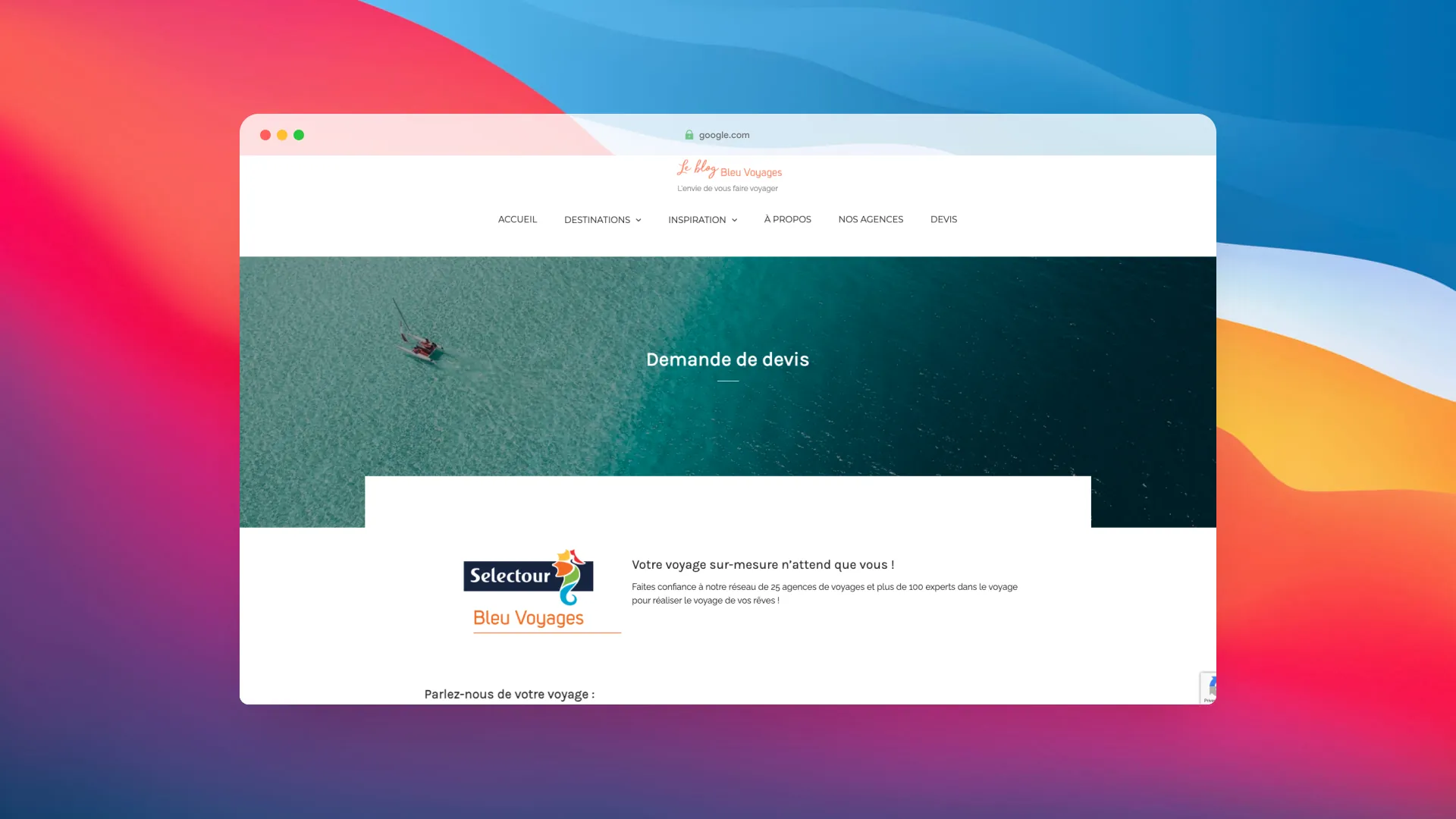 Le Blog Bleu Voyages website – screenshot 5 of 5