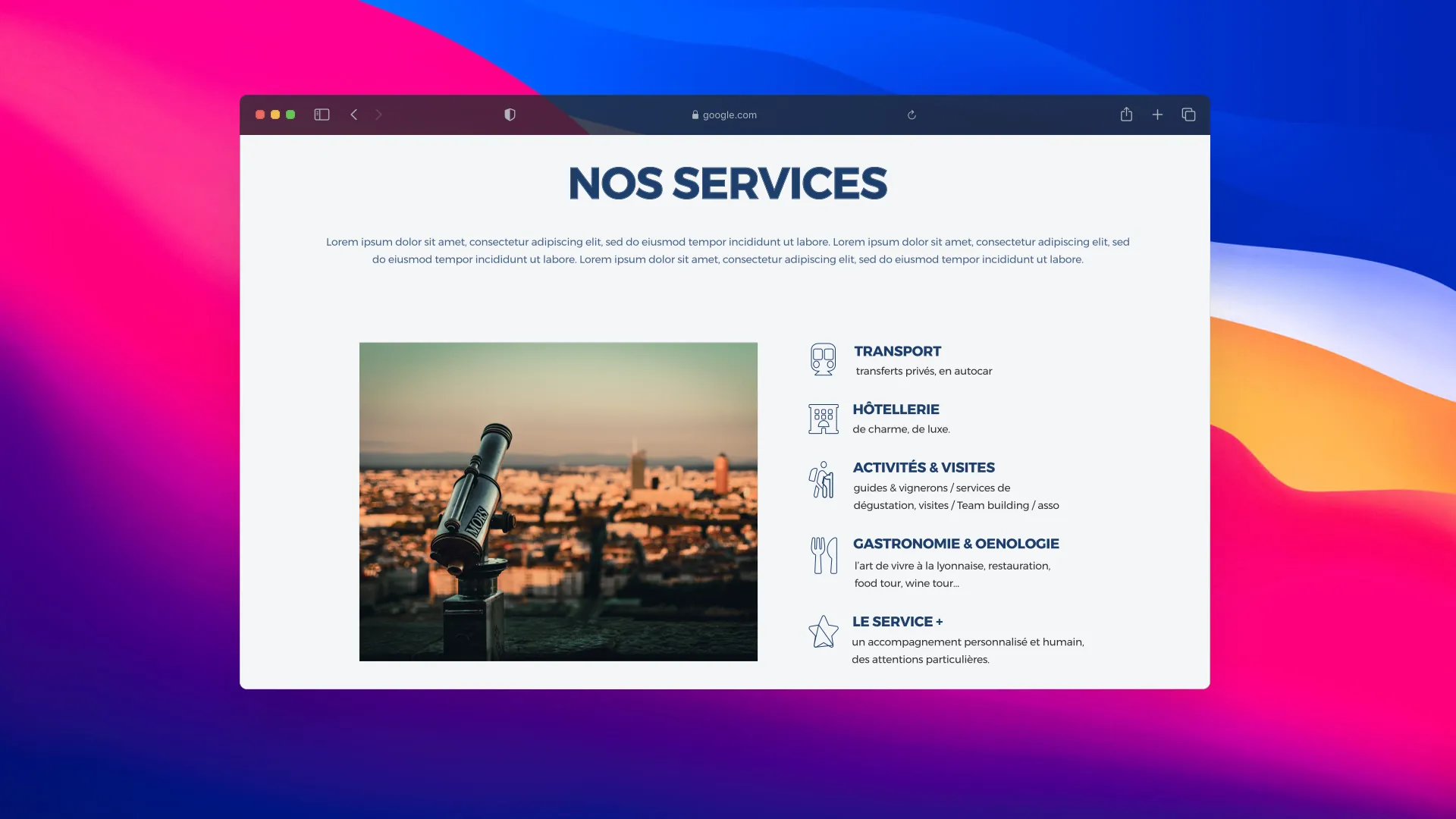 Excelys Tours website – screenshot 5 of 6