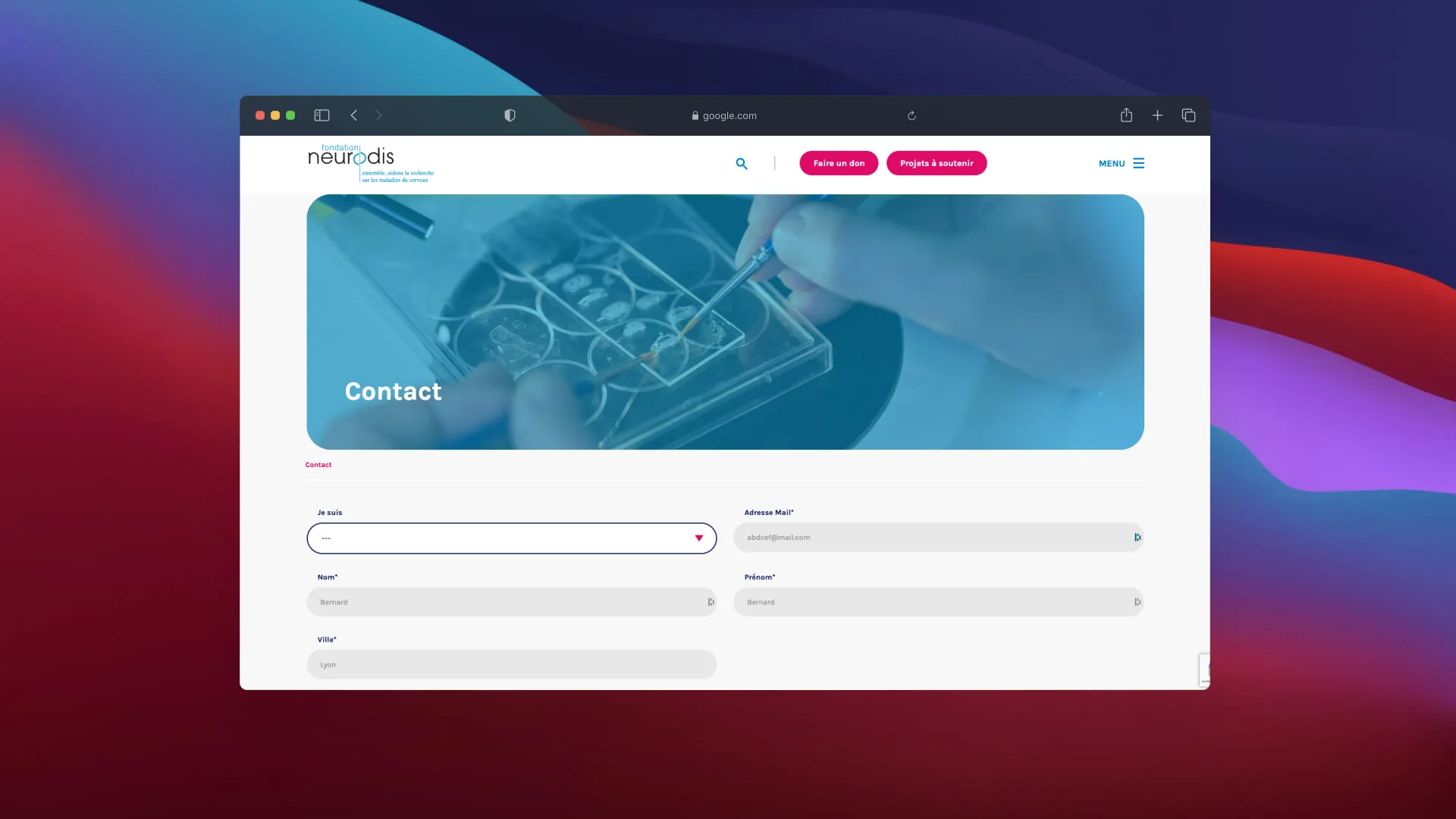 Fondation Neurodis website – screenshot 5 of 6